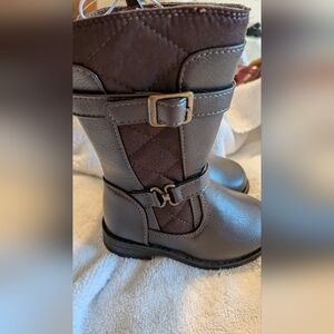 Kids Brown Quilted Boots